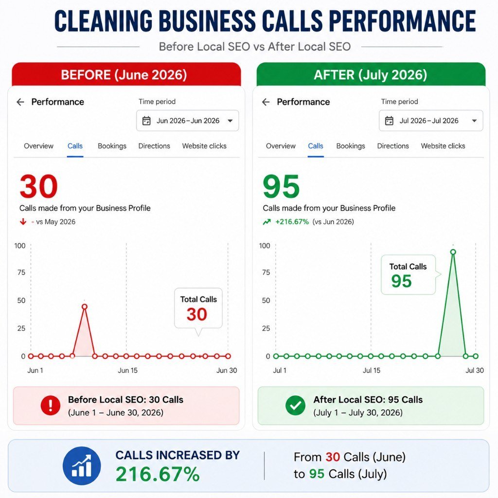 Cleaning Business Organic Calls Before vs After